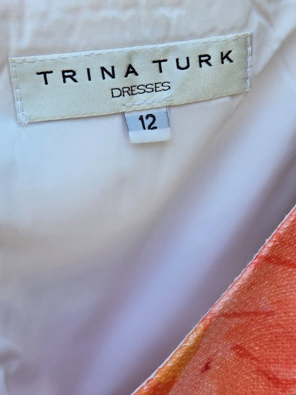 Trina Turk Dress Women 12, Floral Eyelet Cut A-Line Spaghetti Midi Derby